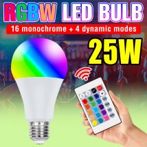 25W LED RGB Bulb E27/E26 Lamp 220V IR Remote Control Colorful Smart Light Bulb 110V For Home Bedroom Party Decora 5W 10W 15W 20W