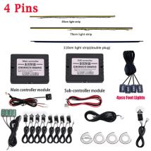 Piezas de luz ambiental de 64 colores Piezas de automóvil 35/75/110 cm Tiras de luz Controlador principal/subcontrolador Cable de extensión Luz de almacenamiento Lámpara de pie Accesorios para el