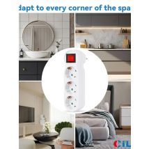 CILIA European Standard Wall Outlet with Switch - Shock-Proof, 3500W Max Power, Overload Protection, Portable for Home & Off