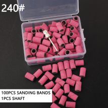 100 Stücke Schleifbänder Mit 1 Stücke Metallschaft Set Nagelbohrer Zum Entfernen Nagellack Gel Abgestorbene Haut Schwielen Cutter Bohrer