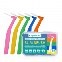 Kingubznis 20szt Szczotka międzyzębowa do ortodoncji dentystycznej Czyszczenie między zębami Narzędzia do czyszczenia Miękka mini szczotka z osłoną przeciwpyłową