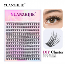 YUANZHIJIE FAI DA TE 120 PZ Cluster Ciglia 3D Mazzo Naturale 8-16mm D Curl Fascio Segmentato Visone Individuale Ciglia Trapuntate Punta Fine Lash
