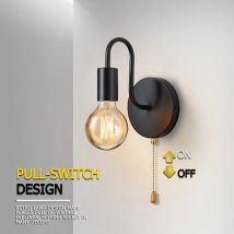 Lampada da parete industriale nordica Ferro nero E27 Illuminazione per interni Comodino Bagno Camera da letto Lampada Sconce Lampada da parete Decor