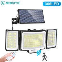 Neue 366LED Solar Außen Lichter Solar Powered Sicherheit Licht Motion Sensor 234LED Wand Licht IP65 Wasserdicht Garten