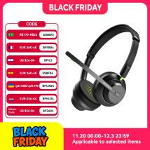 Voipfocus-auriculares inalámbricos A2304 Connect 2 UC con Bluetooth 5,1, audífonos AI estéreo, micrófonos, 50h, soporte de cargador Dongle para oficina