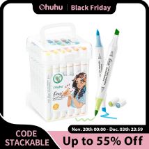 Ohuhu Kauai 36 Colors Marker Pen Set Washable Alcohol Art Markers Low-odor Dual Tips Coloring Illustration Comics Art Supplies