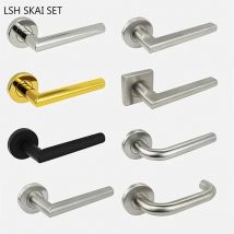 Türgriff aus Edelstahl 304, Brandschutztür, Zugangstürschloss, Badezimmer-Schlossset für den Innenbereich, doppelseitige Griffe, einzungeiges Schloss