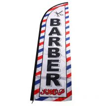 Barber Shop Flag Single-Side Barber Shop  Flag Banner Black Sleeve Decorative Flags Big Size
