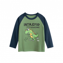 2025 Autumn Cotton T-Shirts Kids Baby Boys Girls Tops Clothes Tee Long Sleeve Tshirt Dinosaur Kid Cartoon Child Clothing 2-8Year