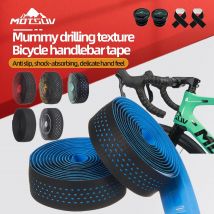 MOTSUV Rennrad-Lenker-Ctrap, EVA, gepolstert, Komfortgurt, Polka-Tape, PU, Fahrradteil, Dämpfung, Anti-Vibrations-Wrap, mit 2 Steckern