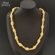 24inch Hip Hop Trendy Luxury 18K Gold Plating Linked Chain Necklace for Man Golden Italian Jewellry Party Banquet Birthday Gifts