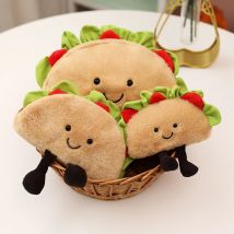 Cute Cartoon Hamburger Taco Plush Toy Kids Creative Emotion Plush Toy Soft Fluffy Stuffed Doll Kids Birthday Holiday Gifts