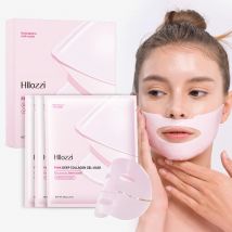 Pink collagen gel mask, suitable for night use, hydrating and moisturizing, containing collagen, making the skin glow
