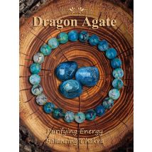 Bracciale con perline di agata con vena di drago nero blu naturale per la protezione, equilibrio energetico, coraggio, forza, regalo di gioielli di guarigione spirituale
