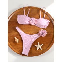 Miyouj Damen-Badeanzug, sexy Bikinis, Punktdruck-Badeanzug, hohe Taille, Badeanzug, Push-Up-Bademode, florale Bikini-Anzüge, 2025, Bademode