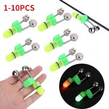 1-10 sztuk LED wędka do łowienia nocnego Bite Bait lampa alarmowa z dwoma dzwonkami pierścień Alarm
