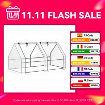 Outsunny Mini Serra da Giardino Terrazza 180X90X90 cm Tubo in Acciaio Bianco