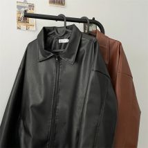 PU Leder Jacken Männer Bomber Mäntel Amerikanischen Retro Streetwear Chic Hübsche Zip-Up Y2k Kleidung Kühlen Reinen Minimalistischen Chaqueta neue