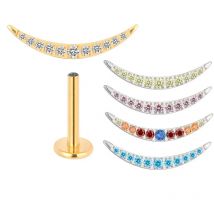 ASTM F136 Titan Crescent PIERC CZ Gepflasterte Oberseite Ohrknorpel Gewinde Labret Ohrstecker Tragus Ohrring Lippenring Körperpiercing Schmuck