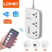 LDNIO regleta Wifi enchufe inteligente Reino Unido/EE. UU./UE extensión de enchufe Alexa Tuya Control remoto interruptor inteligente hogar enchufes múltiples