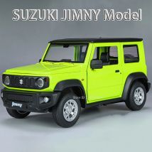 1:24 Suzuki Jimny Car Model Toys Alloy Diecast SUV 4 Doors Opened Pull Back Sound Light Shock Absorption Ornament Vehicles Gifts