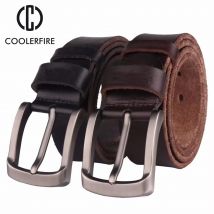 CCOOLERFIRE Herrengürtel aus Vollnarbenleder, 100 % echtes Rindsleder, weiche Jeansgürtel aus Rindsleder für Herren TM053
