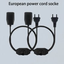 Presa di corrente standard europea Presa interruttore 303 Cavo dimmerabile da 1,8 m per luce LED, nero bianco