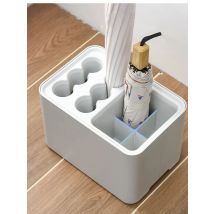 1pc Home Umbrella Storage Rack Shopping Mall School Plastic Umbrella Racks Detachable Water-draining Storage Rack with Partition