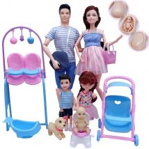 Cute DollHouse Stroller Bed Chair Doll Accessories 11.5'' Pregnant Dolls with Baby Doll Birthday Christmas Gift Kid Toys