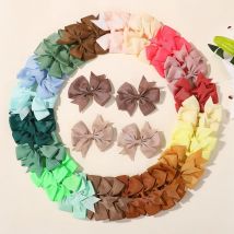 20 teile/satz Zufällig Candy Farbe Baby Mädchen Band Bogen Haar Clips Nette Haarnadeln Alligator Metall Clip Headwear Haar Zubehör