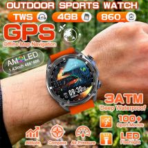T-REX3 New 466*466 Screen Smart Watch Men Military Grade GPS Offline Maps 860mAh Compass Always Bluetooth Call 4GB Music Watch