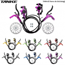 TANKE-Juego de frenos de disco hidráulicos para bicicleta de montaña, rotores de 160mm, placa de pinza de aceite, abrazadera delantera y trasera para bicicleta de montaña, mango de 22,2mm, un pilar