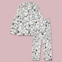 Snoopy Pajamas Women's Spring and Fall Long Sleeve Pants Cardigan Suit Home Clothes Cute Cartoon sleepwear nightgown