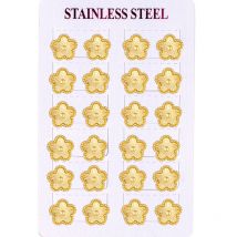 12 Pairs Golden Tiny Flower Stud Earrings Stainless Steel Jewelry Set 20g Ear Lobe Piercing Hypoallergenic Accessories Gifts