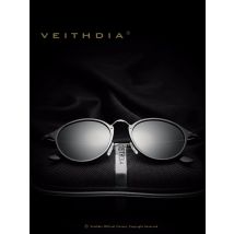VEITHDIA Marke Designer Sonnenbrille Mode Sonnenbrille Vintage Polarisierte Beschichtung UV400 Objektiv Runde Männliche Brillen Für Frauen VT06358