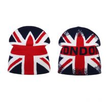 Moda UK Flaga Nadruk Zimowa Czapka Damska Kolarstwo Narciarstwo Czapka Jesień Outdoor Dzianina Czapka Kobiety Mężczyźni Ciepłe Gorras Czapki na uszy