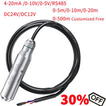 4-20mA 0-10V Füllstandsensor 0-5M Wasserstandsensor RS485 Wasserstandtransmitter SS304 IP68 Wasserstandsensor
