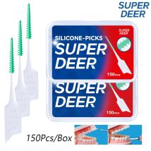 150 stücke Interdentalbürsten Silikon Pinsel Dental Zahnstocher Pinsel Zwischen Zähne Silikon Zahnstocher Mit Gewinde Oral Reinigung Werkzeug