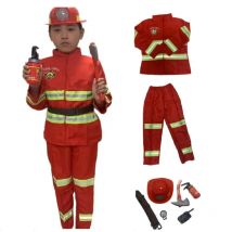 Kinder Feuerwehr mann Kostüme Feuer profession elle Kleidung Werkzeug Hut Junge Halloween Cosplay Feuerwehr anzüge Kinderspiel zeug Geschenke