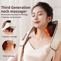 (Con confezione regalo) scialle per massaggio cervicale elettrico senza fili ricaricabile portatile riscaldato massaggiatore per collo 2024 Shiatsu Body