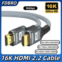16K HDMI-kompatibles Kabel HDMI 2.2 Kabel 16K@30Hz/60Hz 8K@120Hz 4K@240Hz HDR eARC 96Gbps für HDTV Laptop Xbox PS5 Switch