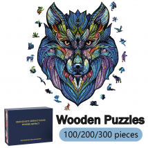 Holzpuzzles für Erwachsene, 100/200/300 Teile, einzigartig unregelmäßige Holzpuzzles in Tierform, Puzzle mit hohem Schwierigkeitsgrad