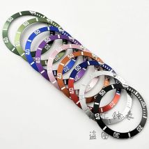 38mm Schwarz Orange Rosa Blau Grün Aluminium Lünette Schräge Taucheruhr Einsatz Uhr Ersetzen Uhr Lünette Einsätze Ring