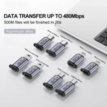 Adapter USB typu C do Lightning do Micro Mini USB żeński do męskiego konwerterów do ładowarki Xiaomi Samsung Kabel do transmisji danych