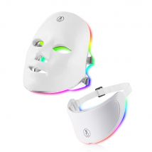 Maschera facciale a Led a 7 colori con maschera per terapia della luce rossa del collo per il rafforzamento della pelle Lifting Anti-invecchiamento Bio-Light Beauty Whitening Home