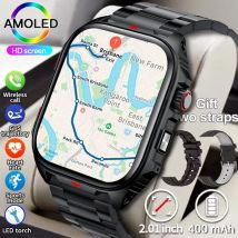 2025 neue GPS Sport Smart Uhr Männer 2,01 zoll 400 mAh Batterie Fitness Tracker Bluetooth Anruf Wasserdichte Neue Smartwatch