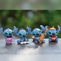 Hot 4pcs/Set Mini Stitch Figure Toy Set Anime Stitch Action Figurines Christmas Gift and Dolls Home