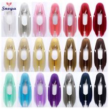 Snoya 100 cm synthetische flauschige Maisdauerwelle Cosplay Perücke rosa rot blau lila Anime Party lange Perücke für Frauen