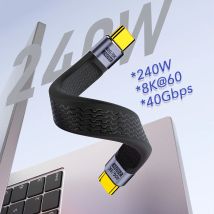 Cáp dữ liệu USB 4.0 40Gbps PD 240W 5A Sạc nhanh USB C đến C Cáp mềm Thunderbolt 3/4 8K@60Hz Tủ E-Maker USB Tipo C