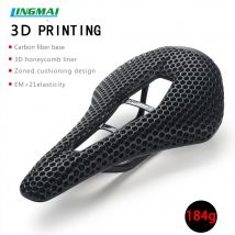 Lingmai Kohle faser 3d gedruckt Fahrrads attel 143mm ultraleichte und atmungsaktive Mountainbike Kissen weichen Sitz für Rennrad emtb
